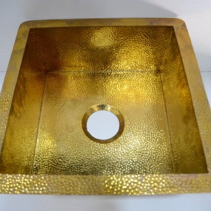 unlacquered brass sink