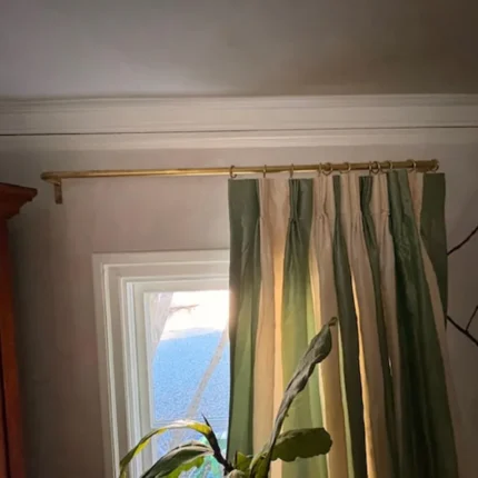 Unlacquered Brass Cafe Curtain Rod With Solid Brass Rings